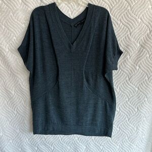 All Saints Dark Gray V-Neck Sweater